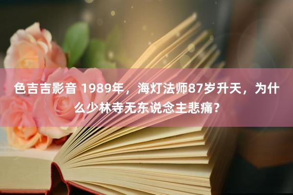 色吉吉影音 1989年，海灯法师87岁升天，为什么少林寺无东说念主悲痛？