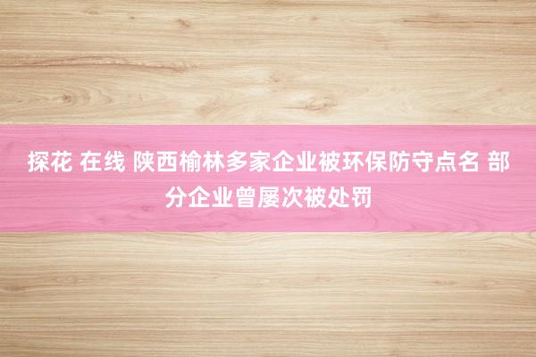 探花 在线 陕西榆林多家企业被环保防守点名 部分企业曾屡次被处罚