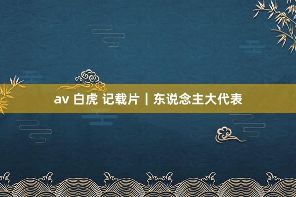 av 白虎 记载片｜东说念主大代表